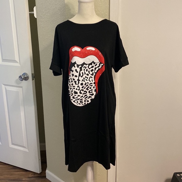 Leopard lips relaxed fit T-shirt dress - Picture 4 of 8